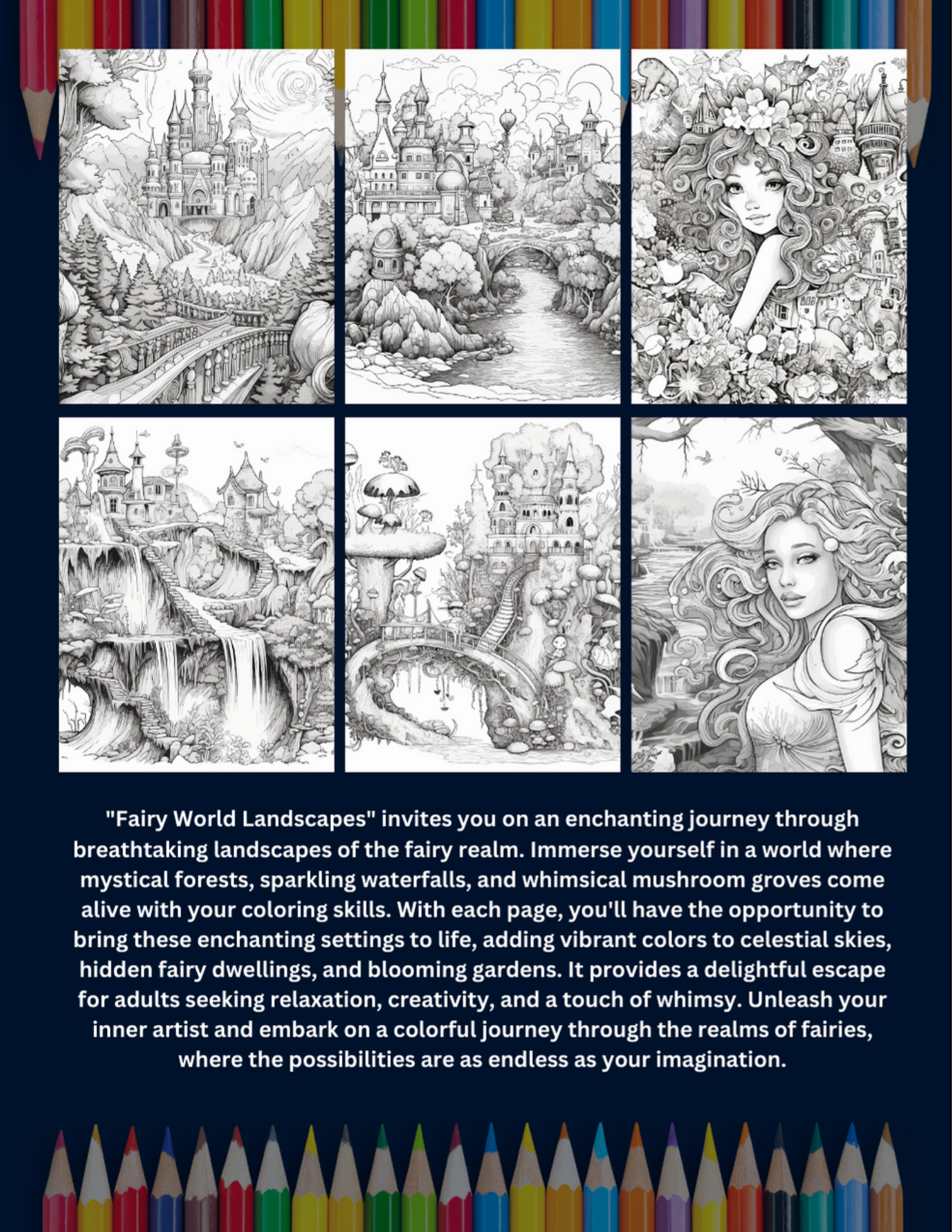 Fairy World Landscape Coloring Book - Image 3
